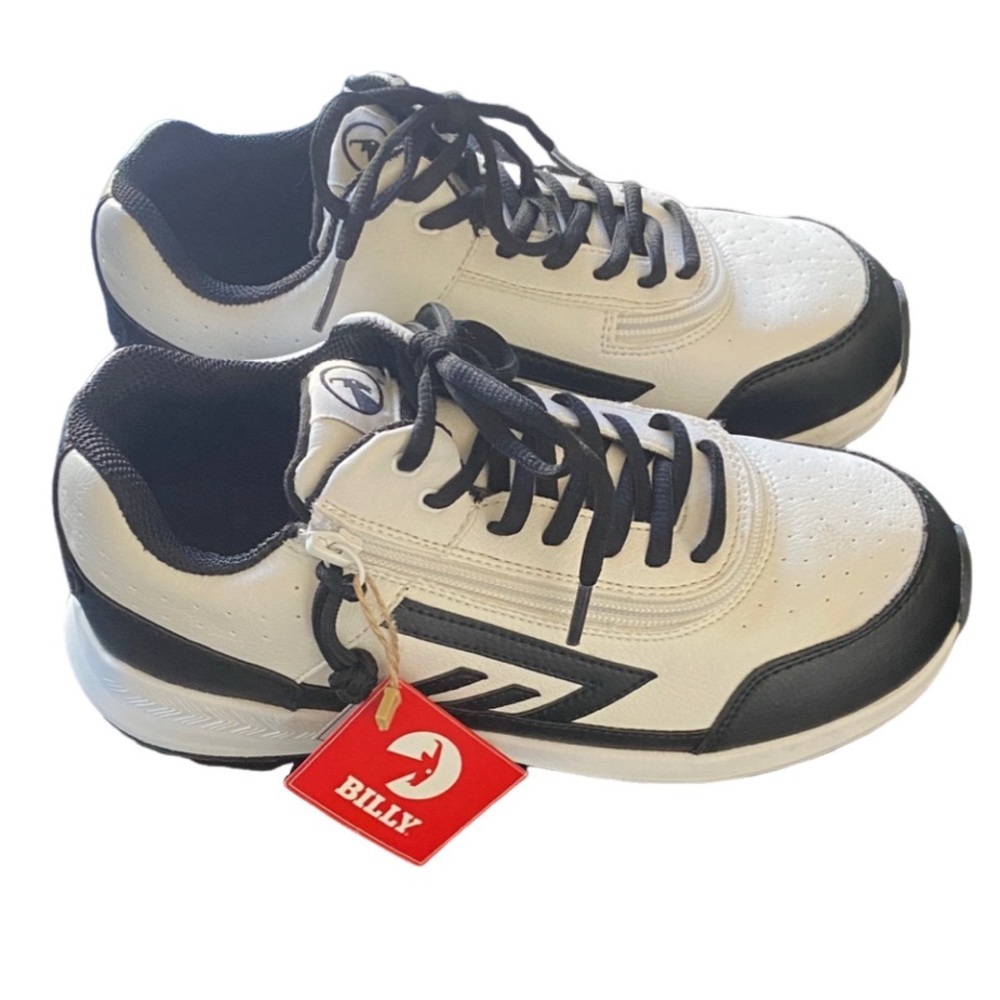NWT Billy Goat Hoop Model White and Black Sneakers. Wrap Around Zipper. Size 6.
